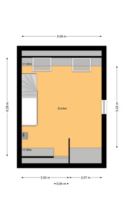 Floorplan - Wilhelminalaan 4D, 5462 GS Veghel
